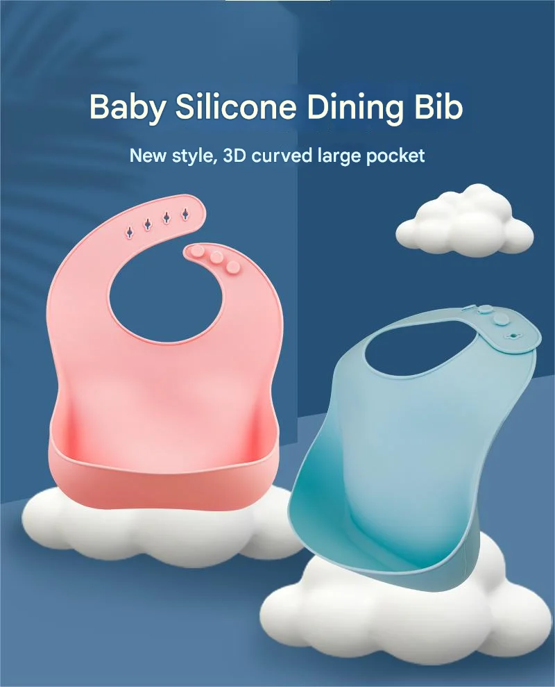Cute Printed Kids Apron High Soft Silicone Baby Bibs Button Closure Eco-Friendly Washable Feeding Accessories Pack for Toddlers factory