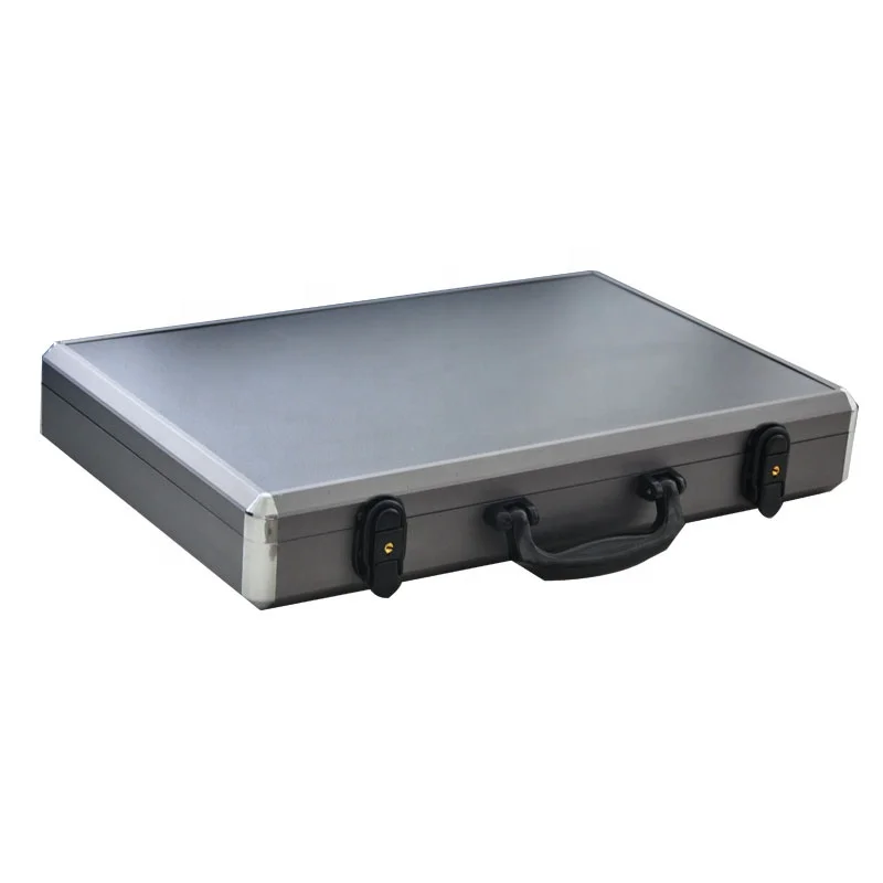 Aluminum Hard Case Foam Black Briefcase Tool Box Carrying Case Portable Tool Cas 