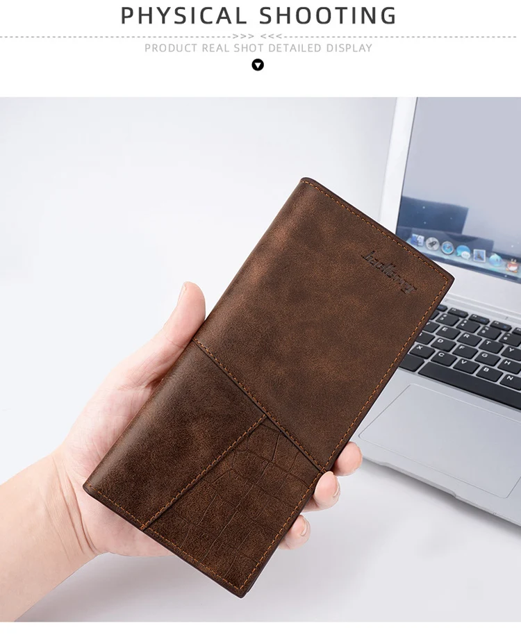 wholesale big pu leather clutch wallet with zip for men