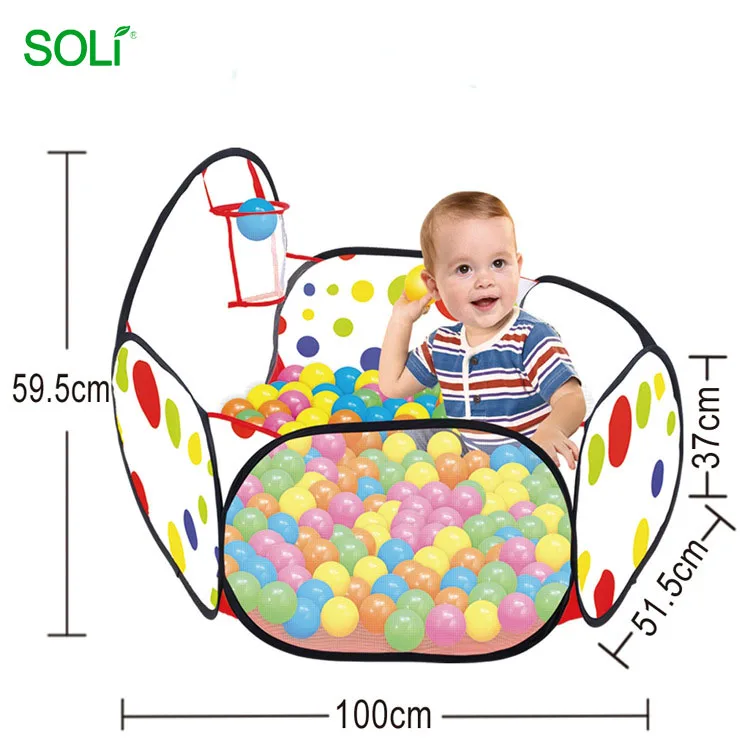 Play tent for kids Baby basketball pool play tent with 50 pcs ball kids tent