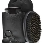 Gift Set Beard Set Private Label Beard Wooden Comb Wood Brush Boar Bristle Mens Grooming Kit Gift Set