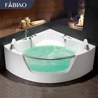 Bath FABIAO Vasca Di Bagno Bath Tub Factory Corner Apron Jakuzi Glass Bathtub 2 Person Hot Tub With Digital Control