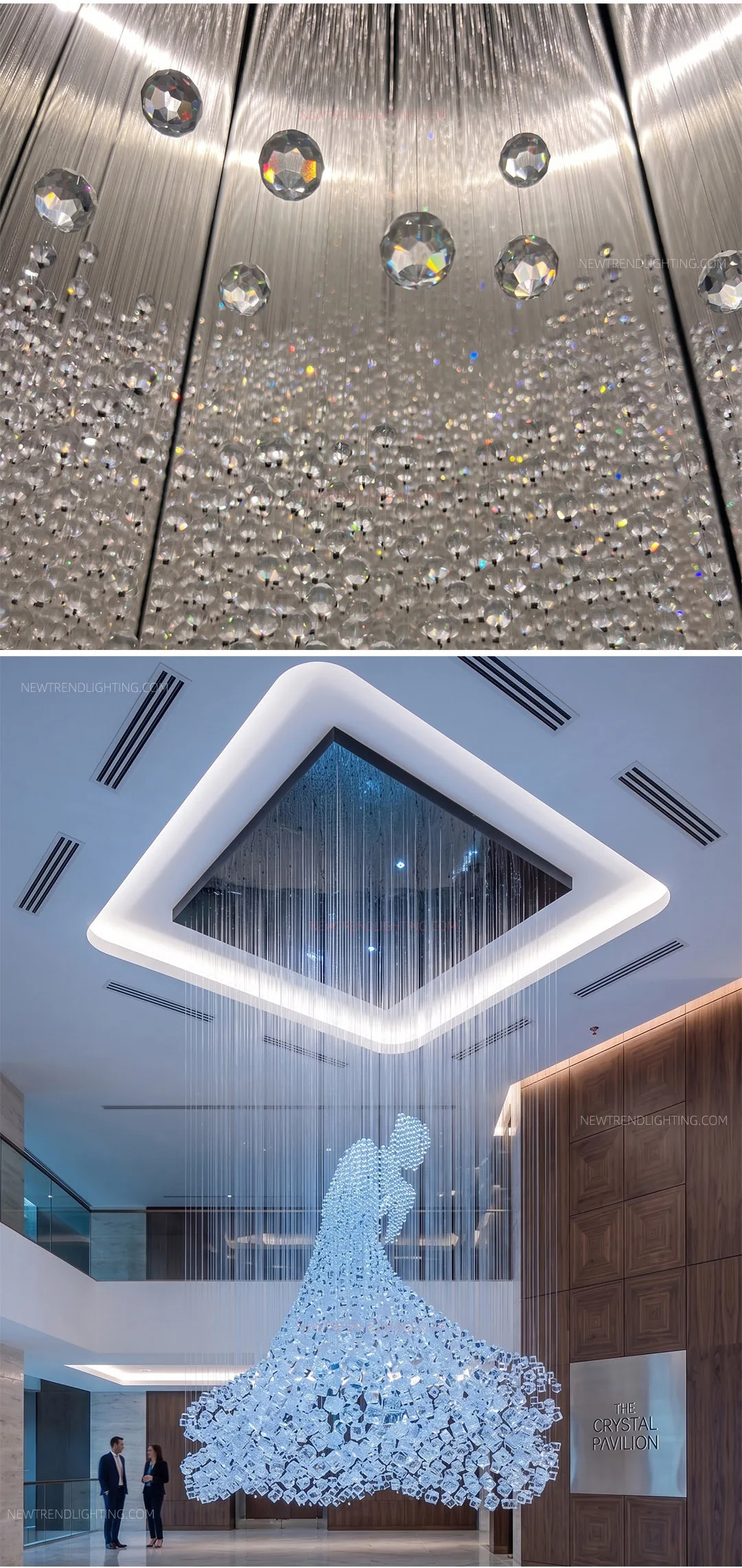 cpl 517 custom sculptural crystal chandelier bespoke led art installation manufacturer for luxury showrooms lobbies-4