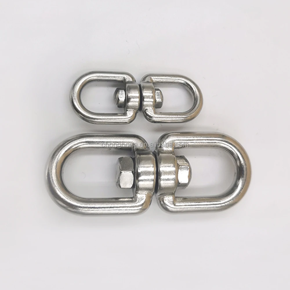 Stainless Steel 304 316 Swivel Shackle Double Eye Ring Swivel Eye And