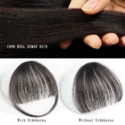 Popular Hand-made Air Bangs Hairpiece Neat Thin 100% Human Hair Bangs Clip In Hair Bangs Extensions