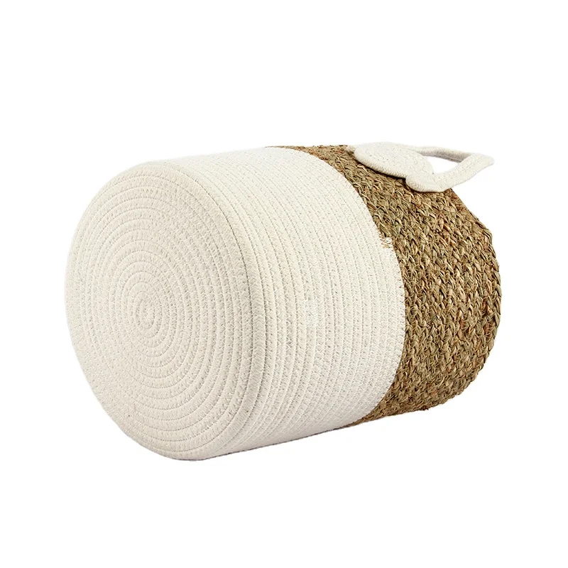 Wholesale Straw Basket Woven Seagrass Natural Rattan Handmade Storage