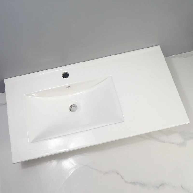 Tarpul Sanitaryware Ceramic Left Washbasin Hand Wash Thin Edge of Basin Bathroom Furniture Wudu Cabinet Sink manufacture