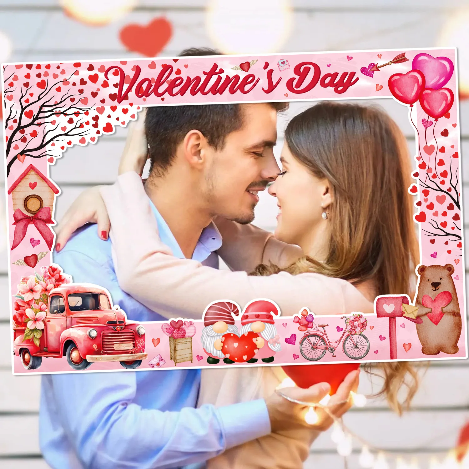 Valentine's Day theme Paper props Photo frame party decoration supplies