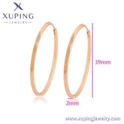 A00858644 xuping jewelry 18K gold color Latin American style china jewelry factory plain polishing surface hoop earring