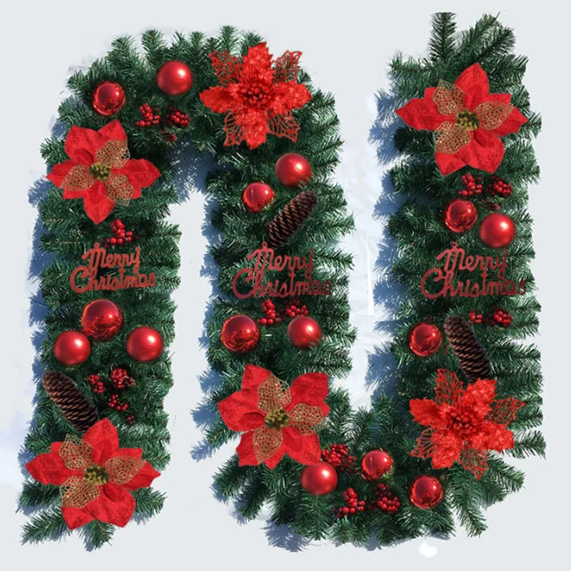 Popular Luxtry Custom 270cm Pine Shape Pvc Red Berry Christmas Pine Cone Garland for Decoration supplier