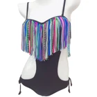 Swimsuit Bikini 2021 New Fringed Mustache Sexy Slim One-piece Swimsuit Bikini