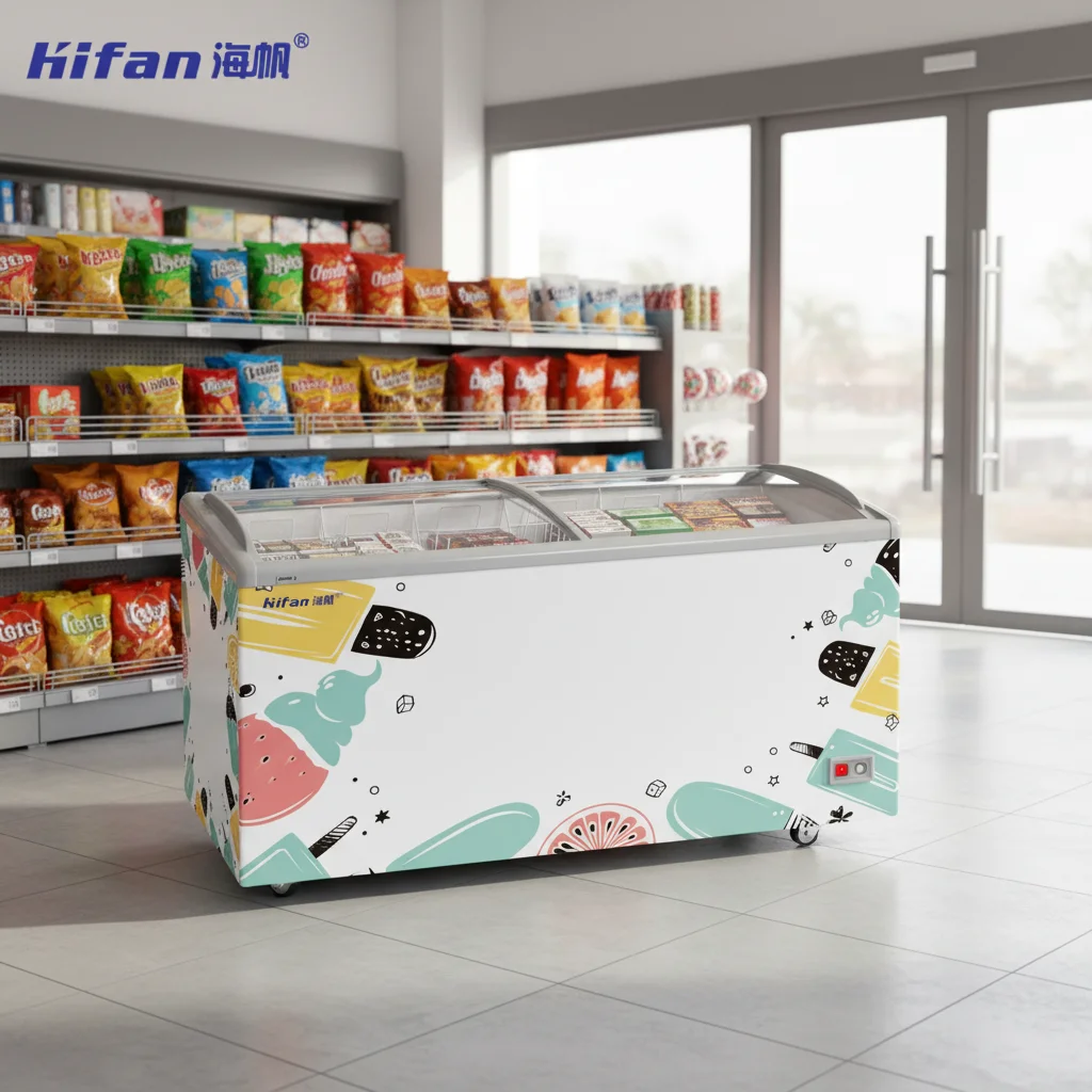 Ice Cream Display Freezer, 500L, Portable - detail 4