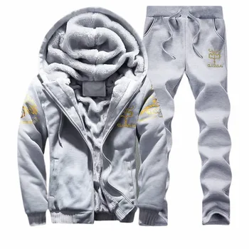 Coldker Men Winter Outfits Casual Tracksuits Warm Clothes Men Two Piece Outfits Fashion Sets