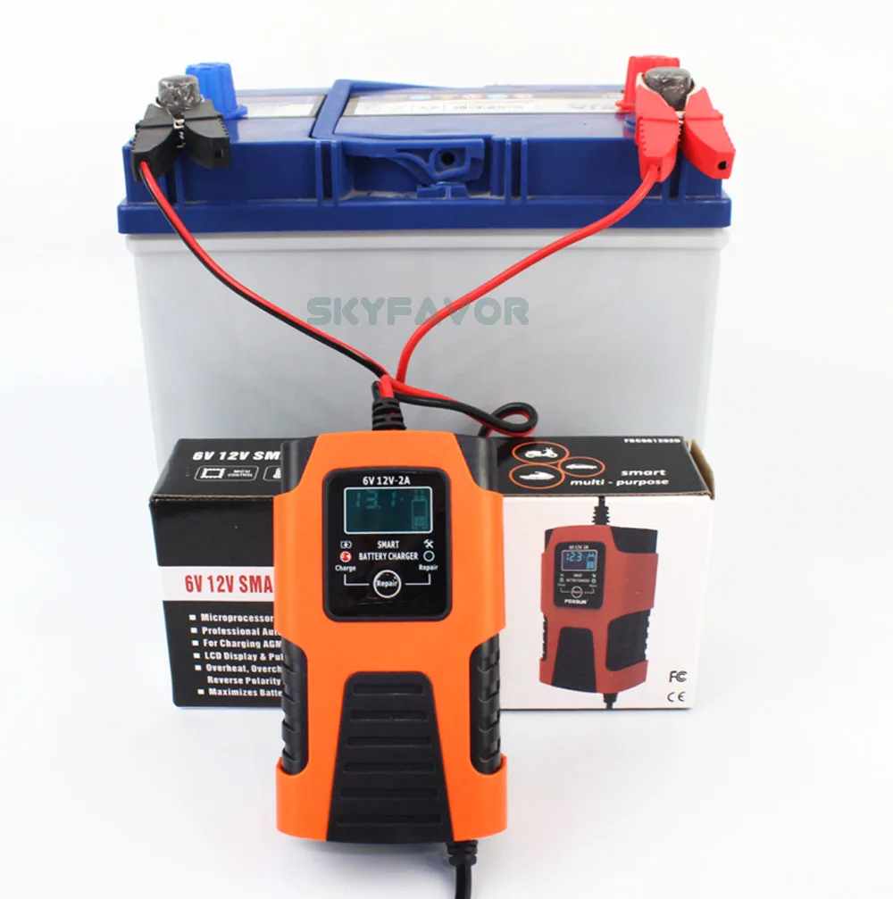 Most selling 6 volt battery charger 6V 12V 2A Universal automatic deep cycle lead acid pulse repair motorcycle battery charger