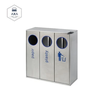 Commercial Recycling Receptacles Stainless Steel Large Waste Bin Garbage Classification Outside Trash Cans