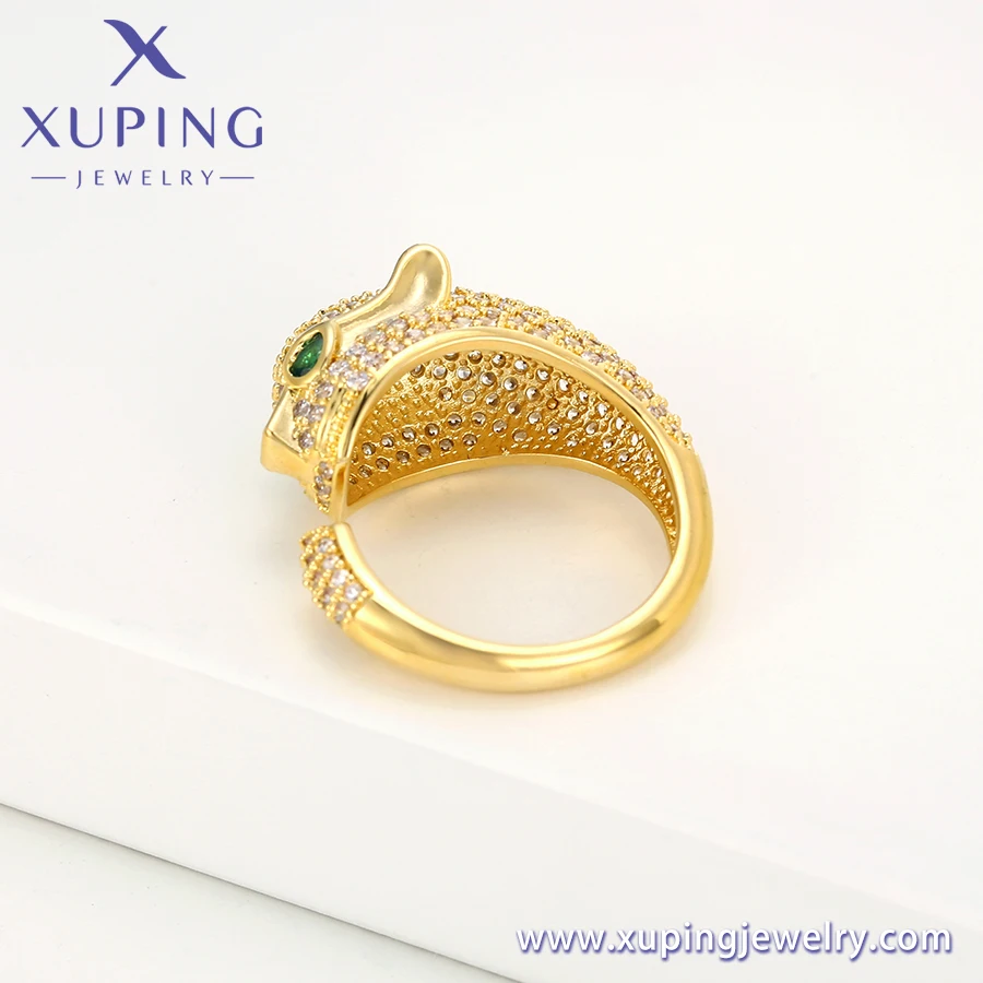 YMR-219 Xuping 14K Gold Color Plated Micro Insert Creative Cute Leopard Shape Ring,  Animal Style Wholesale Party Gift Jewelry
