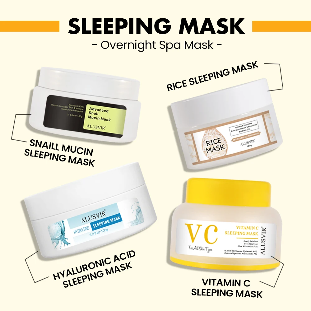 Rice Sleep Face Mask Cream Cosmetics Beauty Skin Care Products Natural Brightening Hydrating Facial Sleeping Mask Private Label