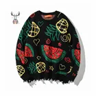 Men Sweater Men Low MOQ 100% Cotton Knitted Custom Ripped Distressed Jumper Men Pullover Knitting Crew Neck Man Sweater