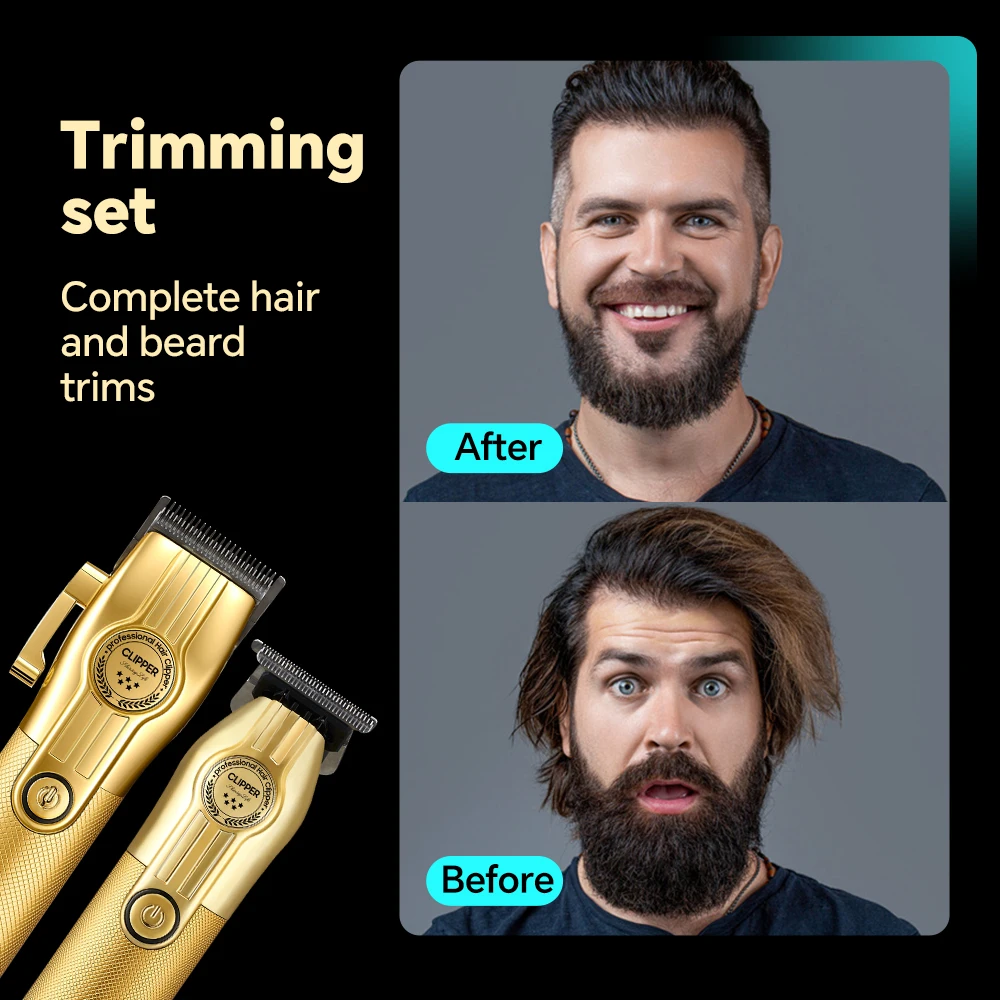 Professional 2-in-1 Mother-Child Electric Hair for Clipper Set Adjustable Pitch Whisker Trimmer Durable Stainless Steel Blade details