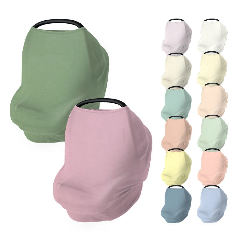 Wholesale 2023 Custom Design Toddler Accessories 4-Way Stretch Bamboo Fiber Multi Functions  Baby Car Seat Covers