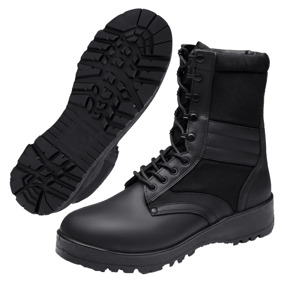 black shineable tactical boots