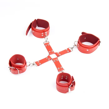 Handcuffs Backhand Restraint Hands and Feet Cross Buckle Handcuffs Sex Bondage Set Hot in The U.S. Patent Leather SM Bondage OEM