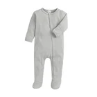Michley Wholesale Solid Color Clothes Set Girls Clothing Long Sleeve Footie Autumn Rompers Boys Jumpsuit