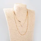 Light Luxury Simple Multi-layer Overlay Heart Gold Pendants For Necklace