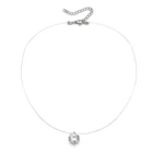 Cz Jewelry JUJIE Round CZ Rhinestone Crystal Pendant Classical Choker Necklace Jewelry For Women Gift