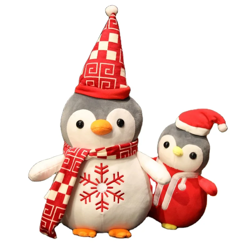 25cm Christmas plush gift gifts plush penguin toy stuffed penguin toys custom logo snowman doll for kids