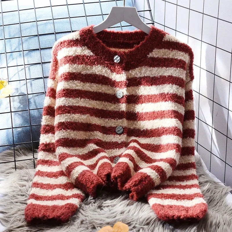 Women's 2024 Winter Pullover Sweater Casual Long Sleeve Crewneck Loose Chunky Knit Jumper Tops Blouse