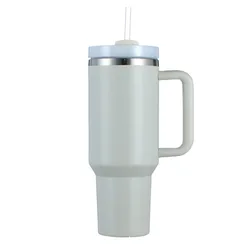 Custom stainless steel travel coffee mug  40oz tumbler wholesale bulk handle and straw pp lid