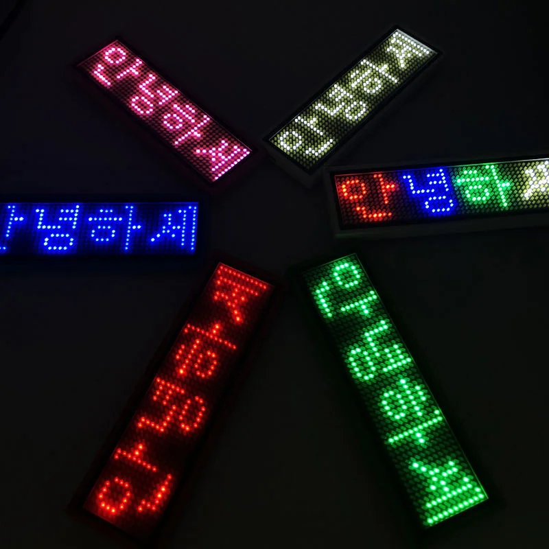 Advanced LED Tag APP Programmable Lighting Badge High Visibility  LED Scrolling Message Colorful Display Unisex LED Name Badge