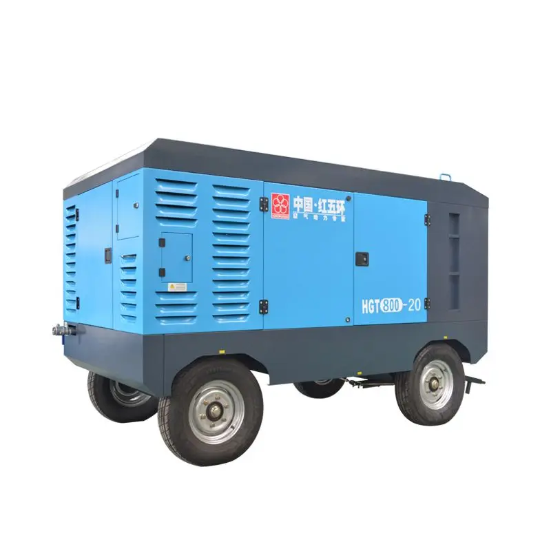 China Supply High Pressure Diesel Screw Air Compressor Water Well Drilling Rig HG800-20 20bar Dual Working Portable Engine