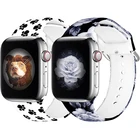 Supplier Customization 42mm 44mm Rubber Printing Watch Strap Silicone Watch Band For Apple I Watch 5