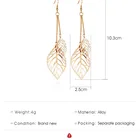 Alloy Jewelry Trendy Alloy Leaf Shaped Long Tassel Leaf Earrings Women Jewelry Accessories Vendors