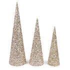 Glitter Customizability 3d Christmas Cone Trees Christmas Trees Decoration Glitter Powder Set 3