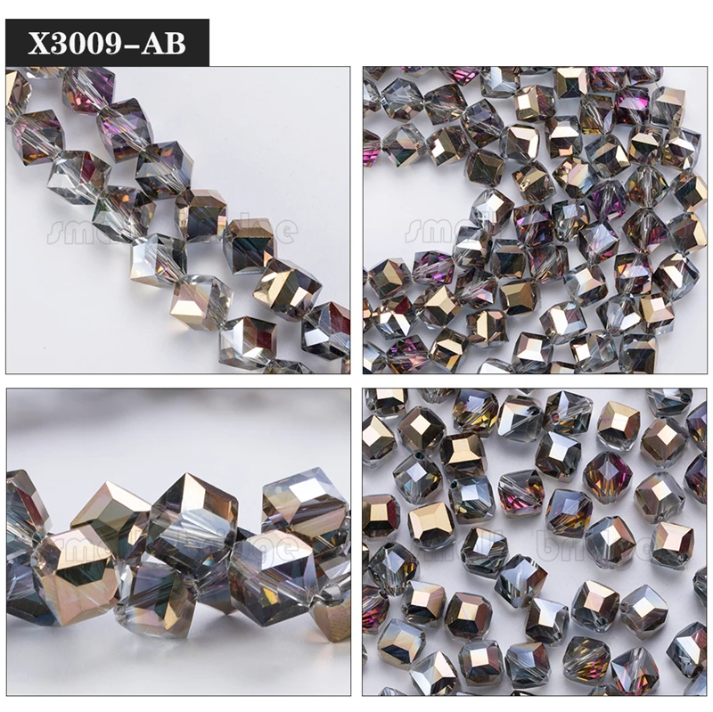 product 10mm austria diagonal hole cube square beads for bracelet making women diy accessories blue glass crystal beads wholesale-39