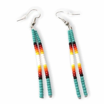 Dainty Singoli Native American Inspired Seed Bead Earrings Boho Rice Beaded Tassel Earring Jewelry Gift 2022