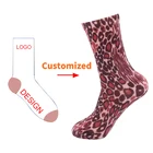 Print Leopard High Quality Best Sale Manufacture Print Socks Custom 3d Design Leopard Print Socks Recycled Polyester