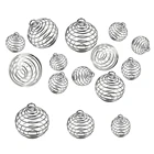 Round Wire Bead PandaHall Platinum Gold Silver Round Iron Wire Spiral Bead Cage Pendant