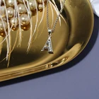 925 Hot Fashion 925 Sterling Silver Letter Cute Diamond Letter Pendant Necklace For Valentine's Day Present