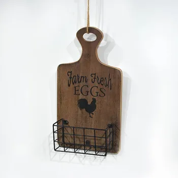 Farmhouse Rustic Vintage Wooden Basket Kitchen Wall Decor for Home Decoration