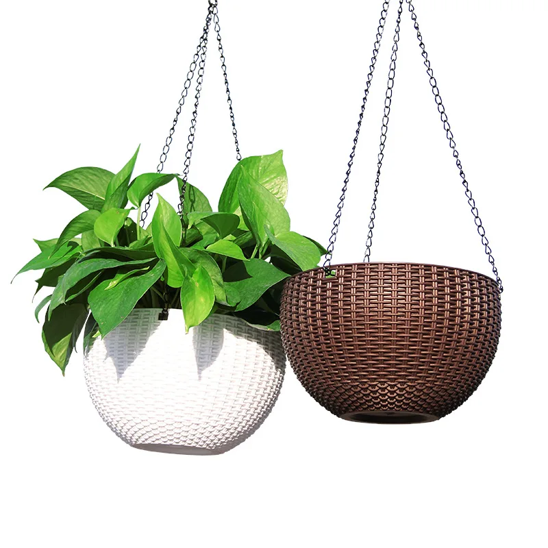 Garden Hanging Flower Plant Resin Pot Basket Planter Holder Indoor Home Decor 