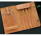 Needle Knitting Needles Leather Needle Case Handmade Knitting Needle Organizer Circular Needles Pocket