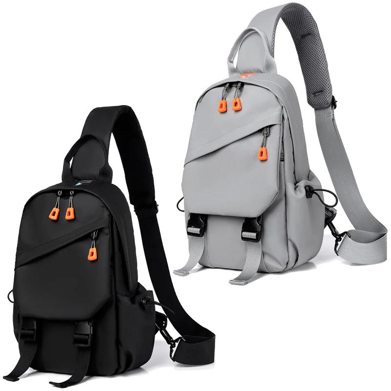 Fashion Custom Logo Anti-theft Nylon Chest Bags Usb High Quality Outdoor Travel Sling Bags Sports Shoulder Cross-body Bag