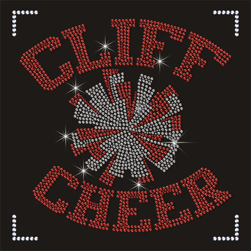 custom Hot Sale rhinestone transfers cheer iron on letters pearls patches