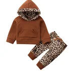 Pattern Amazon's Popular Children's Suit Leopard Pattern Hooded Suit Boys And Girls Outfit RTS