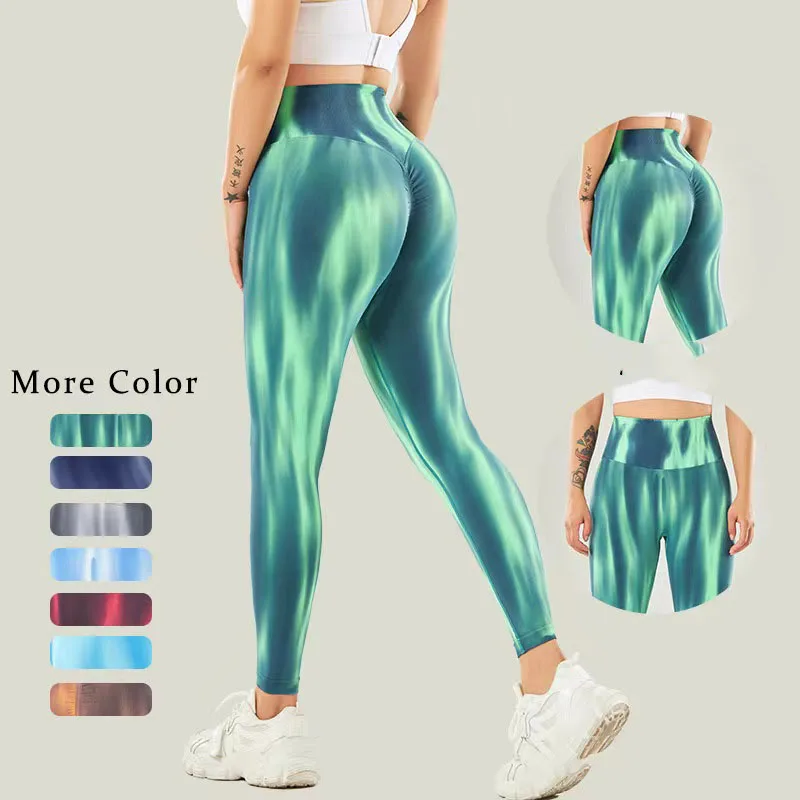 Hot selling Aurora Pants Seamless Yoga Pants Women's Peach Hip Lifting Tights High Waist Elastic Running Fitness Pants