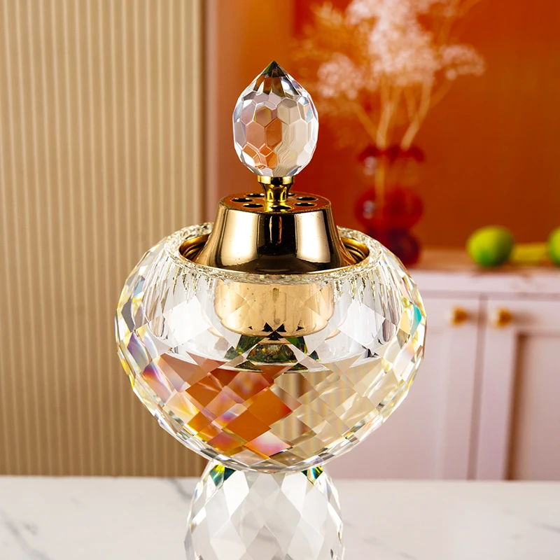 product manufacturer wholesale elegant and exquisite air purification desktop decoration crystal aromatherapy stove-7